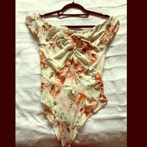 Over the Shoulder Floral Onesie
